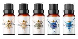 for Men Inspired Fragrance Oil Set 5 x 10ml | for Home Diffuser Refill, Wax Melts, Burner, Soap & Candle Making, Perfume | Millionaire Guy, Bossy, Black Orchid, Savaging, Invincible | Made UK, Vegan