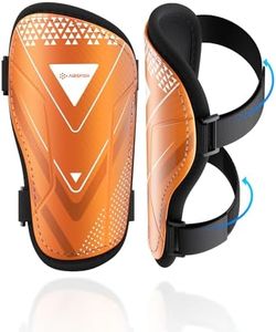 Shin Guards Soccer Kids Youth, CE Certified Airsfish Shin Guard Protection Gear for 2-18 Years Old Boys Girls Teenagers High Impact Resistant Breathable Comfortable 1 Pair 4 Sizes (XX-Small, Orange)
