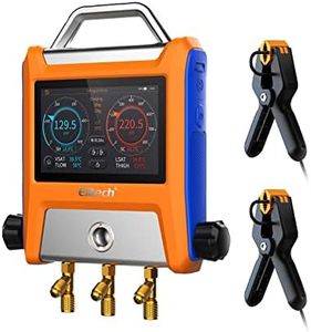 Elitech EMG-20V Intelligent 2 Valves Digital Manifold Kit with 5” Smart Touch Screen HVAC Gauge with Bluetooth