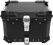 36L 45L 55L 65L 80L 100L Top Box for Motorcycle, Motorcycle Tour Tail Box, Motorcycle Top Box Aluminum Motorcycle Luggage with Security Lock, for Motorbike,Moped,Scooter,Black-100L