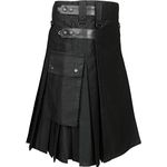 Men 's Black Utility Kilt (Belly Button Measurements 44)