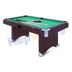 Hop N Play 6ft Portable Pool Table Set with Automatic Ball Return, Heavy-Duty Snooker Game Table with Leg Levelers, Cues, Balls, Triangle, Chalks and Brush for Adults Kids Home Game Room