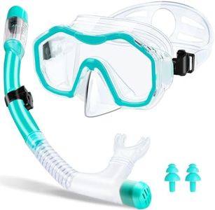 Tmysim Masque de Plongée pour Adulte,Masque de Plongee avec Tuba,Masque Plongee et Anti-Fuite avec Champ de Vision Panoramique à 180° Masque Tuba Unisexe (Aqua Green)
