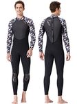 Owntop Men's Wetsuit 3/2mm - Full Length Surf Wetsuit, Long Sleeve Stretch Neoprene for Diving Surfing, Men Black L