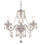 Tuscany Elegant Chandelier Ceiling Light Acrylic Crystal Droplets with 3 Lights Ideal for Living Room, Bedroom, Dining Room, Hallway