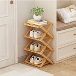 Shoe Rack, Bamboo Foldable Shoes Or