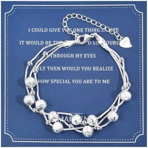 MANVEN Pulsera Plata Mujer Pulsera Mujer Plata Pulsera Tres Vidas Tres Veces Plata con Ajustable Regalo Cumpleaños Navidad Para Hombres Amigos Novia Hermanas Madres Hijas