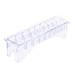 Rectangular Plastic Blade Organizer for 10 Blades, Clipper Comb Holder Storage Case Rack, 10 Grid Base for Hair Clipper Limit Comb Guide Comb Storage Organizer