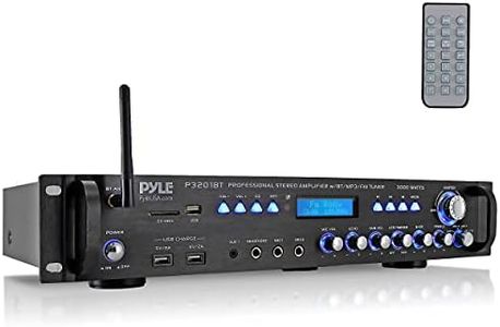 Pyle Multi Channel Bluetooth Preamplifier Receiver - 3000 Watt Audio Home Speaker Sound Stereo w/Radio, USB, Headphone, AUX, RCA, Dual Microphone w/Echo, LED, Wireless Streaming - P3201BT