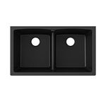 ELKAY RESIDENTIAL ELGDULB3322BK0 Granite 33" x 19" x 10" Double Bowl Undermount Kitchen Sink, Black