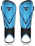 Upgraded Soccer Shin Guards for Kids Youth, CE Certified AirsFish Shin Guard Sleeves Protection Gear for Boys Girls Soccer Games EVA Cushion Reduce Shocks and Injuries (X-Small, Blue)