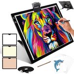 iVAOOZE Tracing Light Box with Stepless Dimmable and 6 Levels of Brightness Light Copy Pad, Wireless Rechargeable Led Light Board Pad for Artists Drawing Diamond Painting Sketching Animation