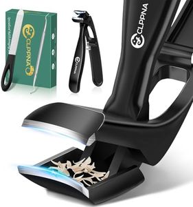 Toe Nail Clippers for Thick Nails for Seniors, CLPPNA Long Handled Angled Head Toenail Clippers for Elderly with Wide Jaw Opening, Sharp Cutter Professional Nail Clippers with Catcher for Men Women