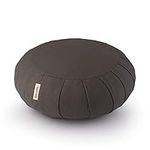 Basaho CLASSIC Zafu Meditation Cushion | Organic Cotton | Buckwheat Hulls | Removable Washable Cover (Stone)