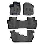 MAX LINER - A0200B0200C0200 Custom Fit Car Mats Floor Mats 3 Row Liner Set Black for 2016-2019 Pilot 8 Passenger Model (No Elite Models)