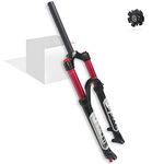 LvTu Air Mountain Bike MTB Front Fork 26 27.5 29 inch 140mm Travel, 1-1/8" Lightweight Disc Brake Bicycle Suspension Fork for 1.5-2.45" Tires (Color : Straight Manual lockout, Size : 27.5")