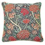 Signare Tapestry Cushion Cover 18 x18 inches 45cm x 45cm Decorative Sofa Cushions with William Morris Design (The Cray, Cushion with Inner)