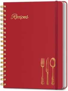 LuBudingJoy Blank Recipe Book to Write in Your Own Recipes. Spiral Hardcover Blank Cookbook, Recipe Journal Hold 150 Recipes(Red)