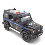 Cocoblinc 1 18 Mercedes-Benz Brabus 800 Russian Police Car Model Sports Car Alloy Metal Pull Back Diecast Metal Toy Car with Openable Doors & Light Music Toys for Kids (Black)