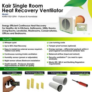 Kair Silent Bathroom Extractor Fan – Humidistat, Quiet Ventilation