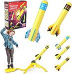 Jasonwell Toy Rocket Launcher for Kids Sturdy Stomp Launch Toys Fun Outdoor Toy for Kids Boys and Girls Age 5 6 7 8 9 10 Years Old with 6 Foam Rockets Gift