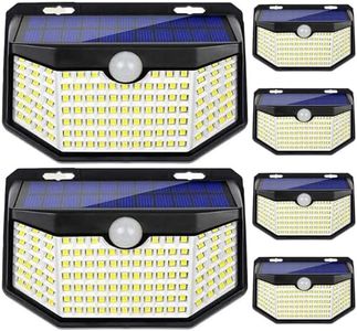 HMCITY Solar Lights Outdoor, 120 LEDs Motion Sensor Lights, 270° Wide Solar Wall Lights, Ip65 Waterproof Spot Lights with 3 Lighting Modes(6 Pack)