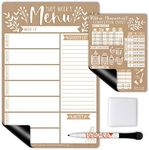 Rustic Magnetic Weekly Meal Planner Dry Erase Board for Refrigerator - Magnetic Meal Planner for Refrigerator Dry Erase, Weekly Dinner Menu Board