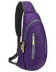 PivotWing Sling Bags for Men Women Small Backpack Rucksack Crossbody Shoulder One Strap Side Bag for Dog Walking Hiking Travel Cycling Gym Mens Cross Body Sling Chest Bag Purple