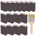 Glarks 16Pcs 120 Grit Sanding Sponge Kit 15Pcs 10x7x2.5CM Washable and Reusable Sanding Blocks and 1Pc Paint Brush Ideal for Wood Working, Drywall Metal Polishing