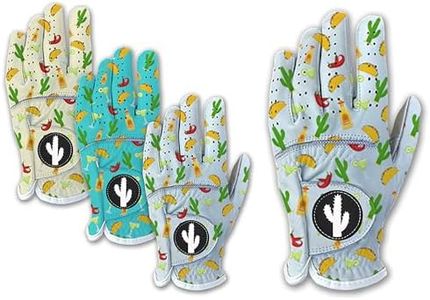 Taco Tequila Margarita Golf Gloves - Funny Men's Golf Glove 100% Cabretta Leather Left Right Hand Golfer Gag Gift Large Adult All Weather Grip