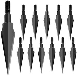 Archery Arrowheads Broadheads 12pcs Hunting Arrow Head with Sharppener and 2/3 Blades for Compound Recurve Bow Carbon Aluminum Arrows Crossbow Bolts (Willow 125gr)