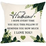 Aocaso Husband Present I Hope Every Time You Hug This Pillow It Reminds You How Much I Love You Cushion Cover for Husband Reminder Gift I Love You Gift Valentine's Day Birthday (husband)