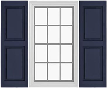 Pontiac Trail Raised Panel Vinyl Shutters (1 Pair) | 14.5"x31" - Navy Night Sky | Exterior Window Shutters | Includes Mounting Hardware | Simple Installation | Made in USA
