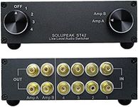 SOLUPEAK ST42 4-Way RCA Audio Switch Source Signal Input switcher selector Splitter Box (4 in 2 Out)