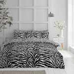 Premium Zebra Duvet Cover Set, Animal Bedding Set, Cosy Warm Single Quilt Covers, White/Black