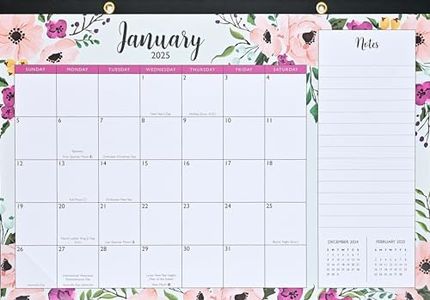 2025 Floral Desk Pad and Wall Calendar (11" X 17") - (12-Month Calendar with 152 bonus stickers!)