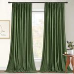 StangH Christmas Home Decor Moss Green Curtains Soft Velvet Room Darkening Thermal Insulated Window Drapes Luxury Home Decoration for Bedroom/Office, W52 x L90, 2 Panels