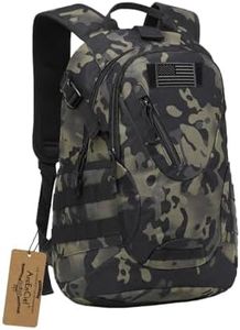 ArcEnCiel 15L Motorcycle Backpack Tactical Bag Rucksacks for Outdoor Camping Trekking with Patch(Black Camo)