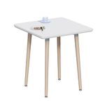 Vida Designs Batley Square Dining Table With Solid Beech Wood Legs, Modern Dining Room (White, 2 Seater)