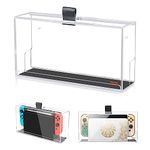 Desing Wish Switch Wall Mount Dust Cover, Clear Acrylic Dock Sleeve Wall Mount Display Case Compatible with Nintendo Switch OLED Wall Mount Kit Dust Cover Compatible with Switch