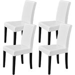 Yaheetech 4PCS Dining Chairs Modern High Back Padded Pine Wood Rubber Wood Legs Kitchen Chairs for Home Restaurants White