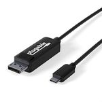 Plugable USB C to DisplayPort Cable 6 feet (1.8m), Up to 4K at 60Hz, USB C DisplayPort Cable - Compatible with Thunderbolt 4/3 and USB-C - Driverless