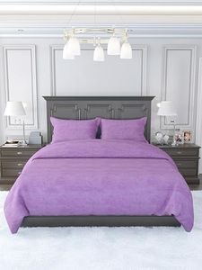 Harbell Home 300 TC Super Soft Flannel Warm Winter Solid Plain Soft and Cozy Bedsheet 90x100 with 2 Pillow Covers. (Purple)