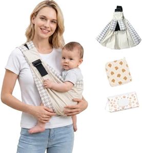 Baby Sling Carrier, Newborn to Toddler (7-45 lbs), Ergonomic Hands-Free Carrier with Safety Buckle, Adjustable One-Shoulder Strap for Portable Travel(B&QW)