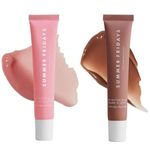 Summer Lip Balm, Moisturising Lip Balm For A Sheer Tint Of Colour, Vegan & Cruelty-free, Moisturising Lip Balm Tube For Dry & Chapped Lips, Lip Care (T-(Pink+Coffee), 2PC)