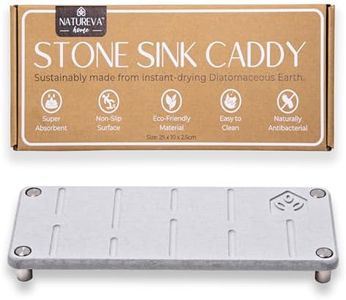 Natureva Home - Stone Sink Caddy | Absorbing Water Instantly | Made of Natural Diatomaceous Earth | Fast-Drying & Non-Slip | Luxurious Kitchen & Bathroom Organiser | Design Rain | Colour Slate