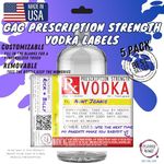 Hilarious Prescription Strength Vodka Bottle Labels – Funny Gag Gift for Holidays, Yankee Swap, Secret Santa & Parties – Ideal for Vodka Enthusiasts, Office Events, and Adult Humor – Pack of 5