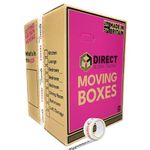 5 Strong Extra Large Tall Strong Cardboard Storage Packing Moving House Boxes with Carry Handles and Room List Fragile Tape 60cm x 44cm x 44.5cm 115 Litres