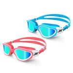 ZIONOR Kids Swim Goggles, 2 Packs G1MINI Polarized Swimming Goggles for Girls and Boys, UV Protection Anti-Fog for Child and Youth （GoldLens+GoldLens）