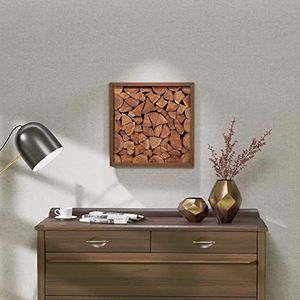 CONSDAN Wood Wall Decor | USA Grown Hardwood, Rustic Wooden Wall Art, Home Decorations for Living Room and Bedroom Aesthetic, Framed and Ready to Hang, End-Grain, 18" x 18"